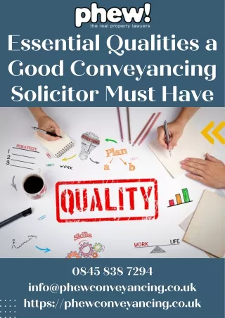 Essential Qualities a Good Conveyancing Solicitor Must Have
