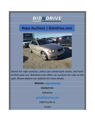 repo auctions bidndrive com
