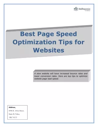 best page speed optimization tips for websites