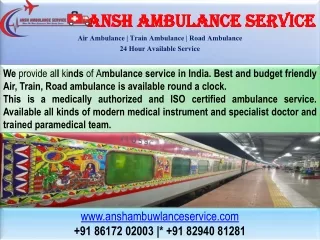 Quickly get the best road ambulance services in Patna |Ansh