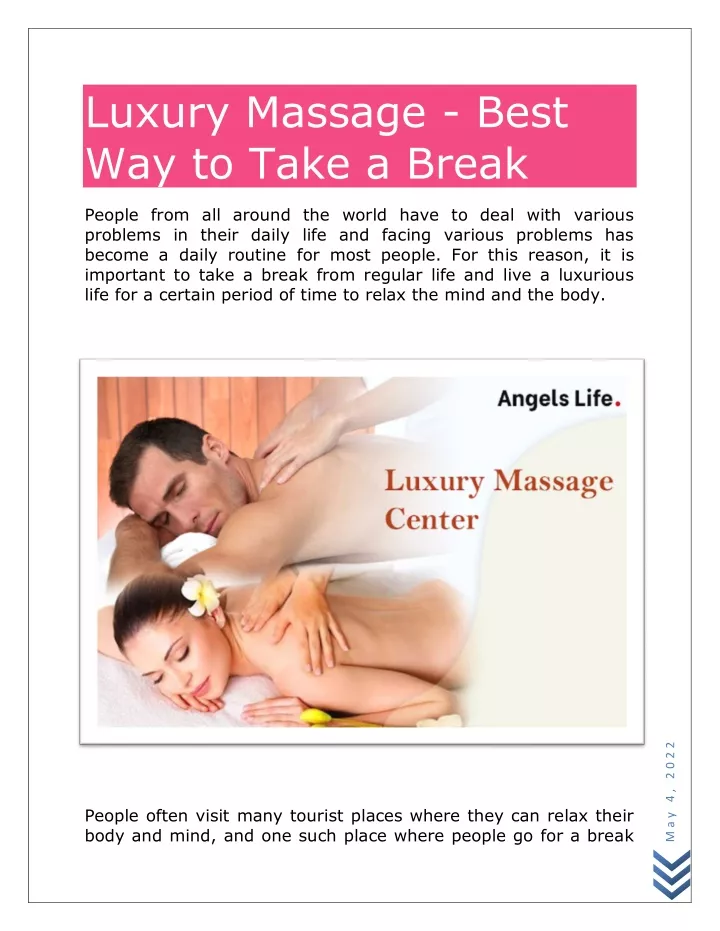 luxury massage best way to take a break