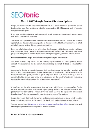 march 2022 google product reviews update