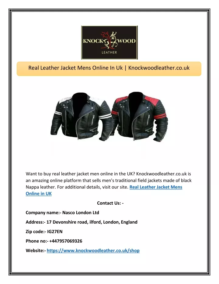 real leather jacket mens online