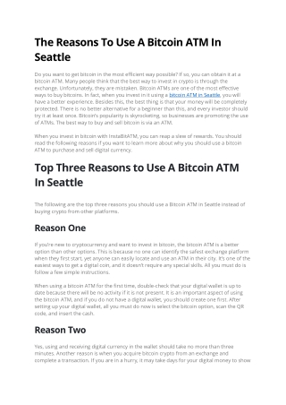 Bitcoin ATM In Seattle