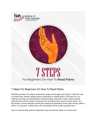 7 steps for beginners on how to read palms