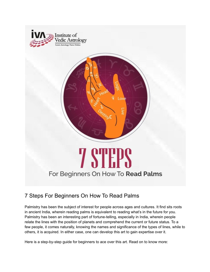 7 steps for beginners on how to read palms