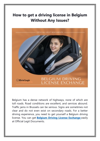 How to get a driving license in Belgium Without Any Issues