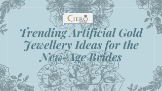 Trending Artificial Gold Jewellery Ideas for the New-Age Brides