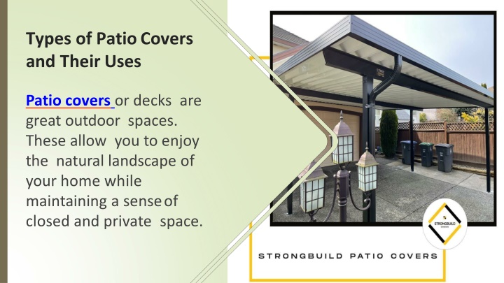 types of patio covers and their uses