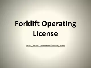 Benefits Of Forklift Operating License