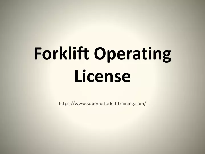 forklift operating license