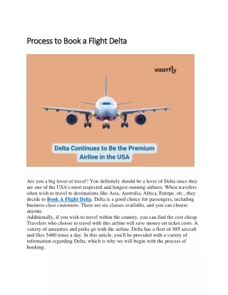 Process to Book a Flight Delta