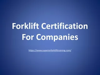 Best Forklift Certification For Companies