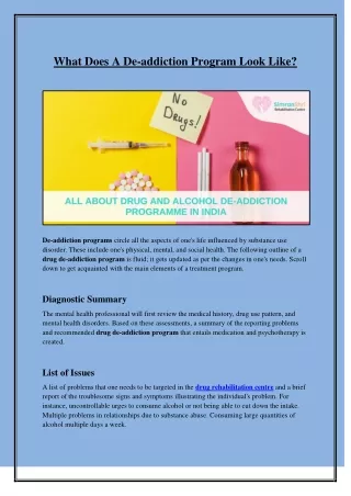 what does a de addiction program look like