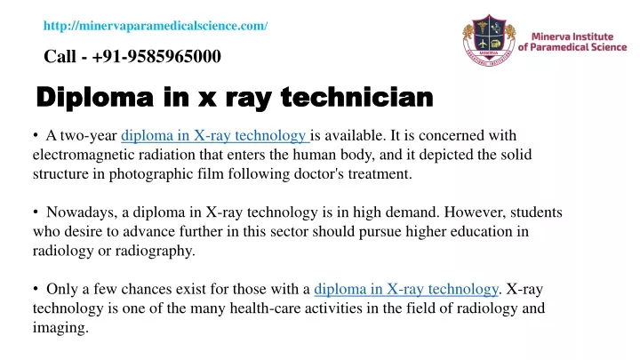 diploma in x ray technician