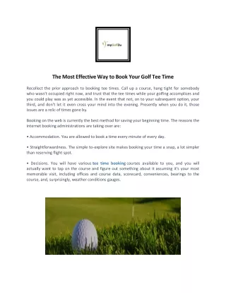 Top Golf Tee Time Booking website