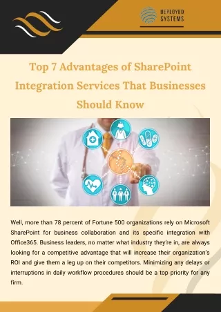 Top 7 Advantages of SharePoint Integration Services That Businesses Should Know