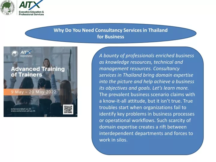 why do you need consultancy services in thailand