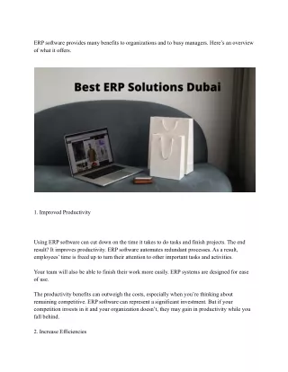 erp software provides many benefits