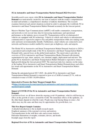 5g in automotive and smart transportation market