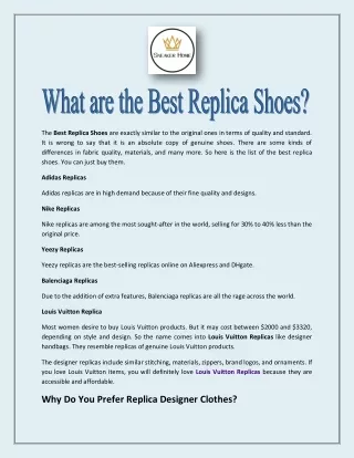 What are the Best Replica Shoes?