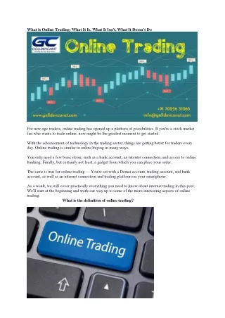 What is Online Trading?