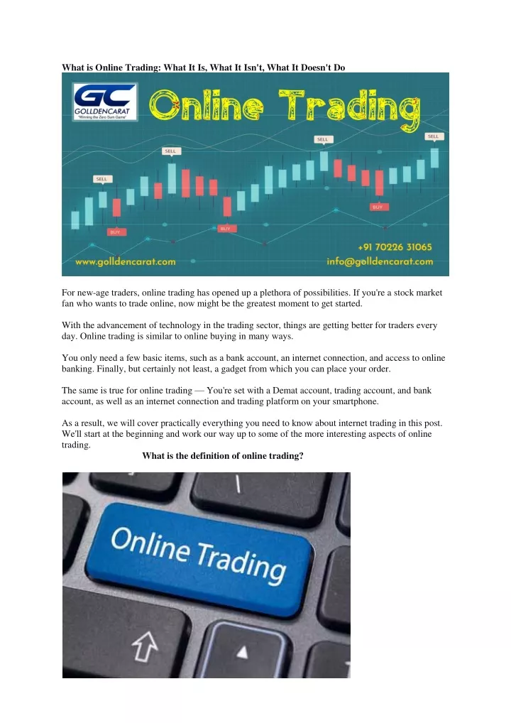 what is online trading what it is what