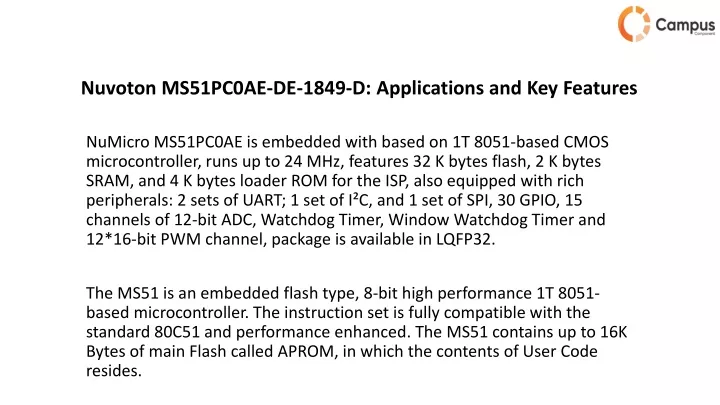 nuvoton ms51pc0ae de 1849 d applications