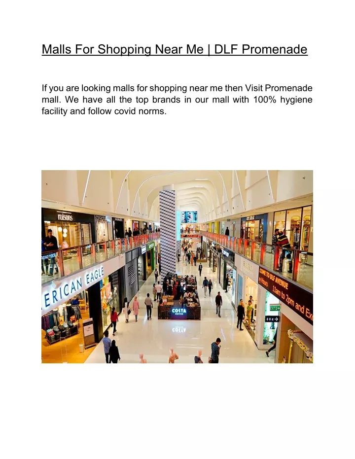 malls for shopping near me dlf promenade