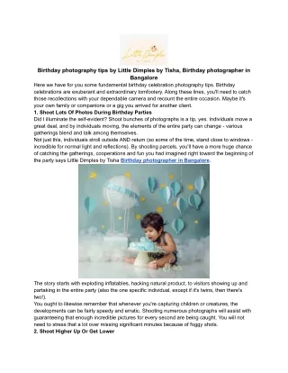 Birthday photography tips by Little Dimples by Tisha, Birthday photographer in Bangalore