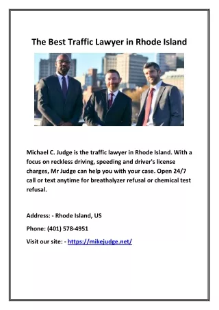The Best Traffic Lawyer in Rhode Island