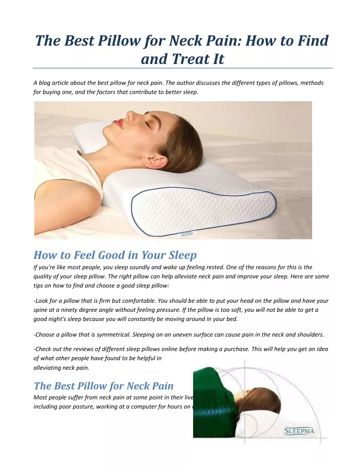 the best pillow for neck pain how to find