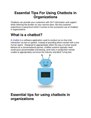 Essential Tips For Using Chatbots in Organizations