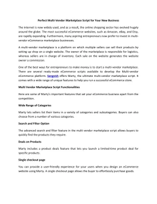 perfect multi vendor marketplace script for your