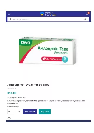Amlodipine-Teva 5 mg 30 Tabs