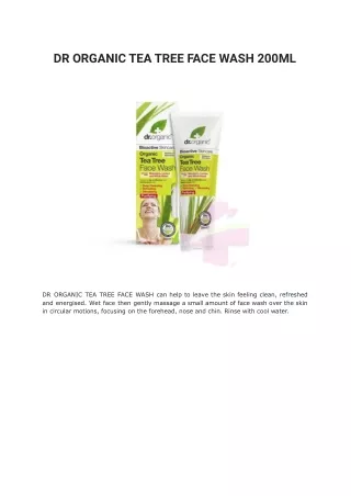 dr organic tea tree face wash 200ml