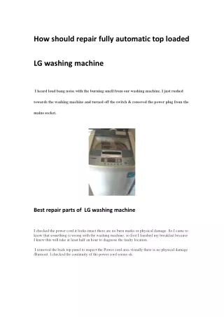 how should repair fully automatic top loaded