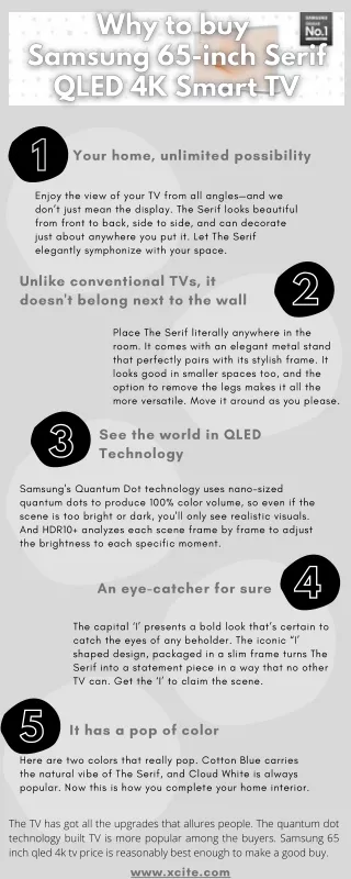 Why to buy Samsung 65-inch Serif QLED 4K Smart TV?
