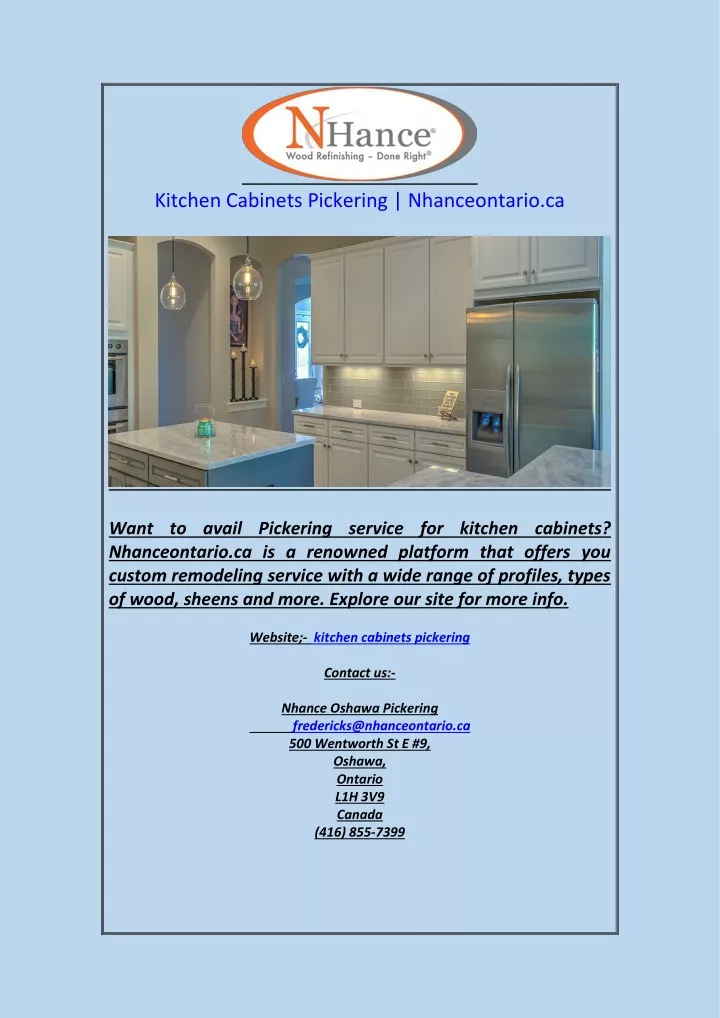 kitchen cabinets pickering nhanceontario ca