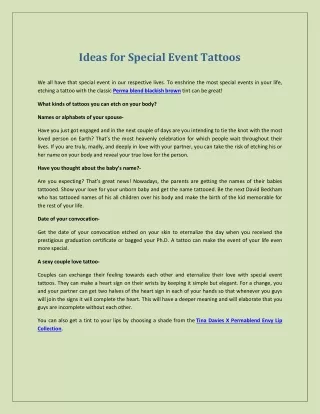 Ideas for Special Event Tattoos