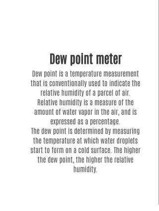 dew point meter