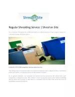 Regular Shredding Service - Shred on Site - slide 1