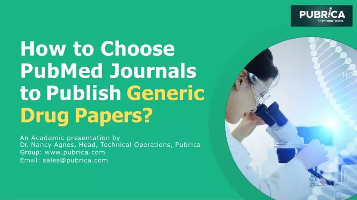 how to choose pubmed journals to publish generic