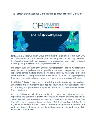 the spotler group acquires omnichannel solution