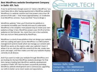 best wordpress website development company in delhi kpl tech