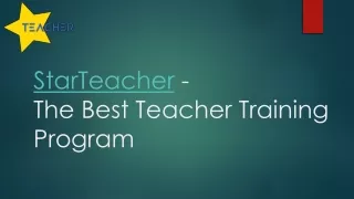 StarTeacher - The best teacher training program
