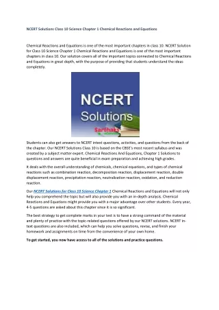 ncert solutions class 10 science chapter