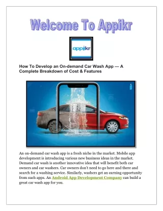how to develop an on demand car wash