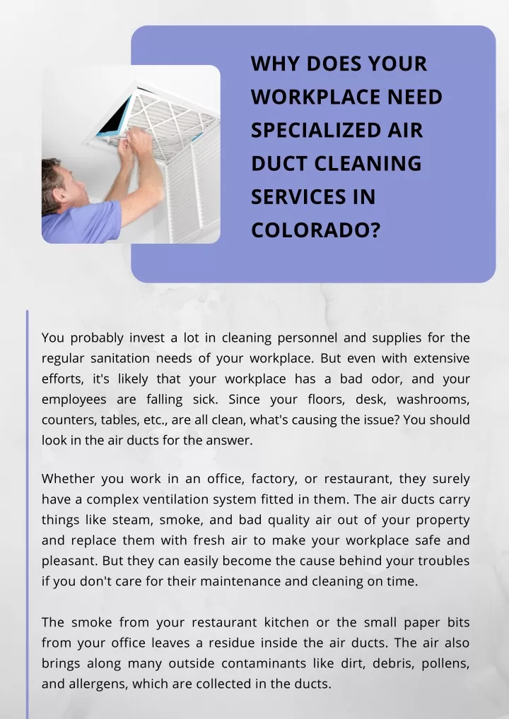 why does your workplace need specialized air duct