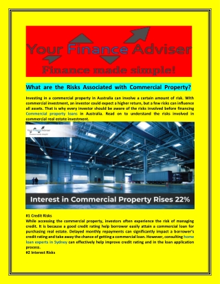 What are the Risks Associated with Commercial Property in Australia-Yourfinanceadvisor